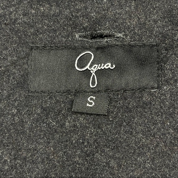 Aqua Jacket Pea Coat Long Winter Wool Blend Front Zip Hoodie Lined Warm Autumn - Picture 13 of 15